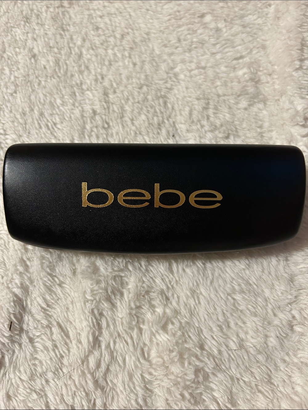 bebe Black Sunglasses Case with Gold Logo Accent